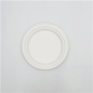 White Plate Sugarcane Fiber Plates