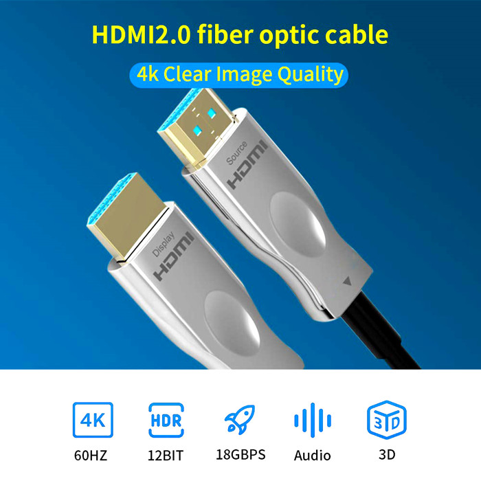 60 Meters Best Hdmi 2.0 AOC Fiber Cable For 4k Gaming