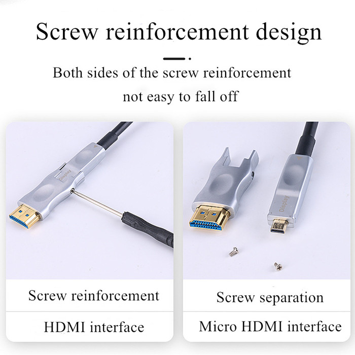 15 Meters HDMI 2.0 Type D Single Side Detachable Active Optical Fiber Cable