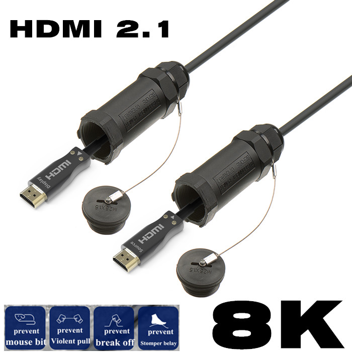 10 Meters 8k Hdmi Fiber Optic Cables Armoured HDMI Cable