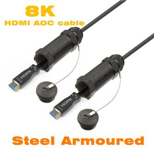 100 Meters Ultra High Speed Hdmi 2.1 Armoured 8K 120Hz Optical Cable