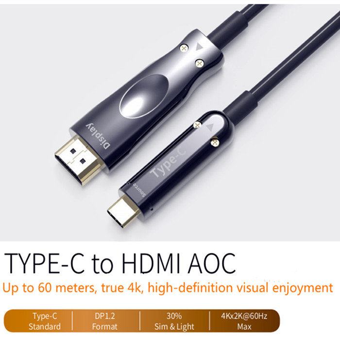 20 Meters USB Type C To Hdmi Active Cable For TV Support 4K*2K 10G