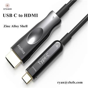 25 Meters USB Type C To Hdmi 2.0 Fiber Cable For TV Support 4K*2K@60Hz