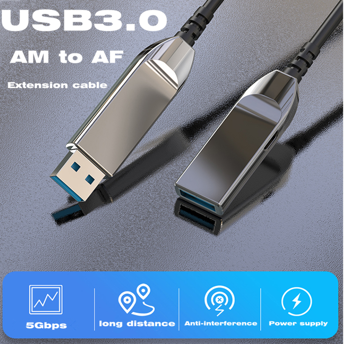 25 Meters Super Speed USB3.0 Optic Fiber Cable Up To 5Gbps