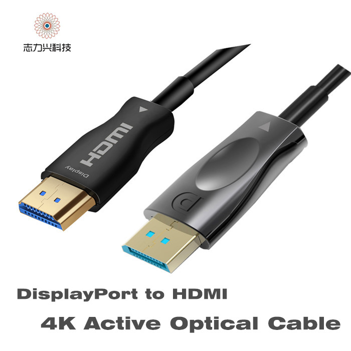 15 Meters Displayport 1.4 DP To HDMI 2.0 Active Optical Cable