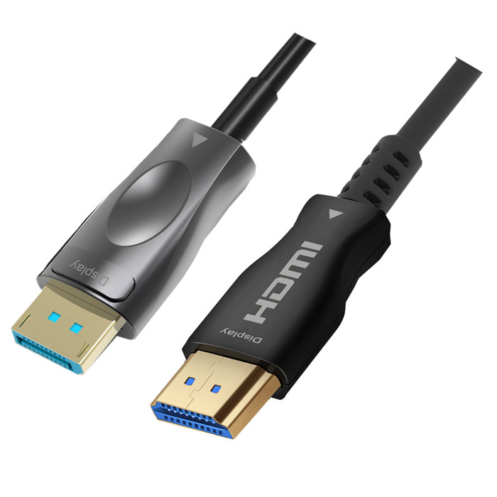 40 Meters Fiber Optic Displayport 1.4 To HDMI 2.0 Cable For Computer To TV