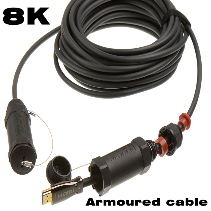 60 Meters Best Long 8K Fiber Optic Hdmi 2.1 Armoured Fiber Cable
