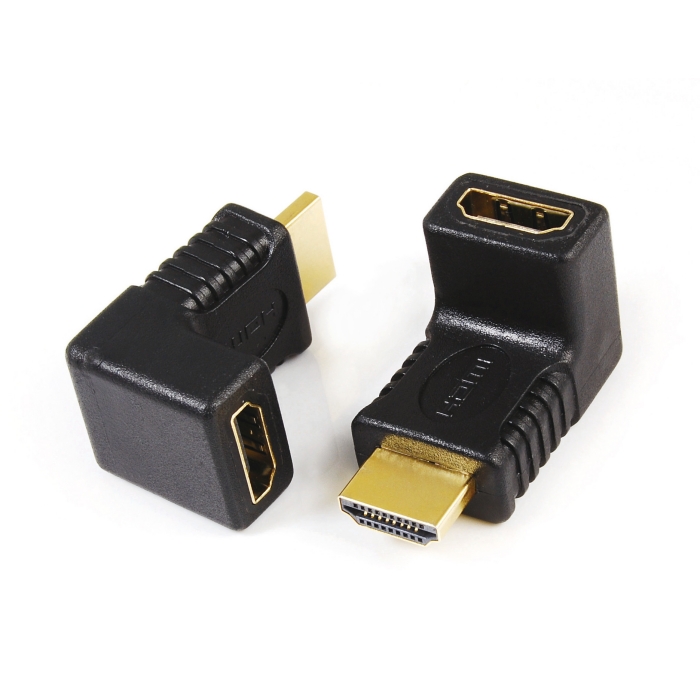 HDMI A male-A female 90°gold-plated adapter