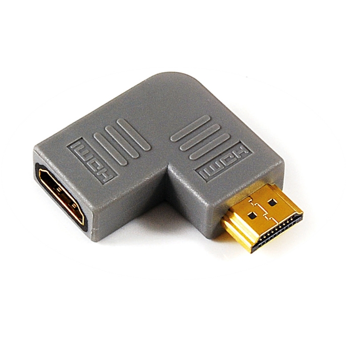 HDMI A female-A male 90°gold-plated adapter