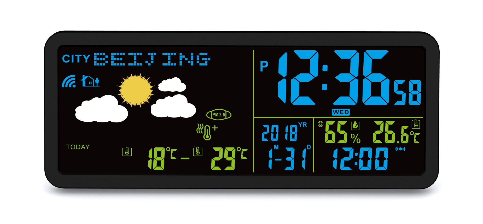 Lcd Display Weather Multi Function Clock Factory