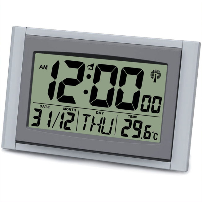 Relógio de parede LCD controlado por rádio