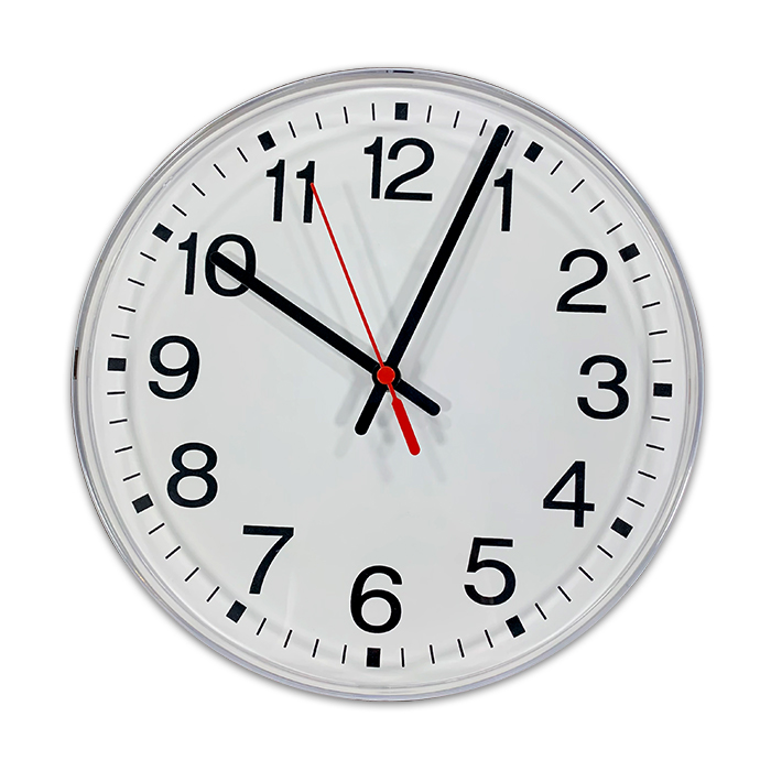 12-Inch Round Wall Clock in White Factory