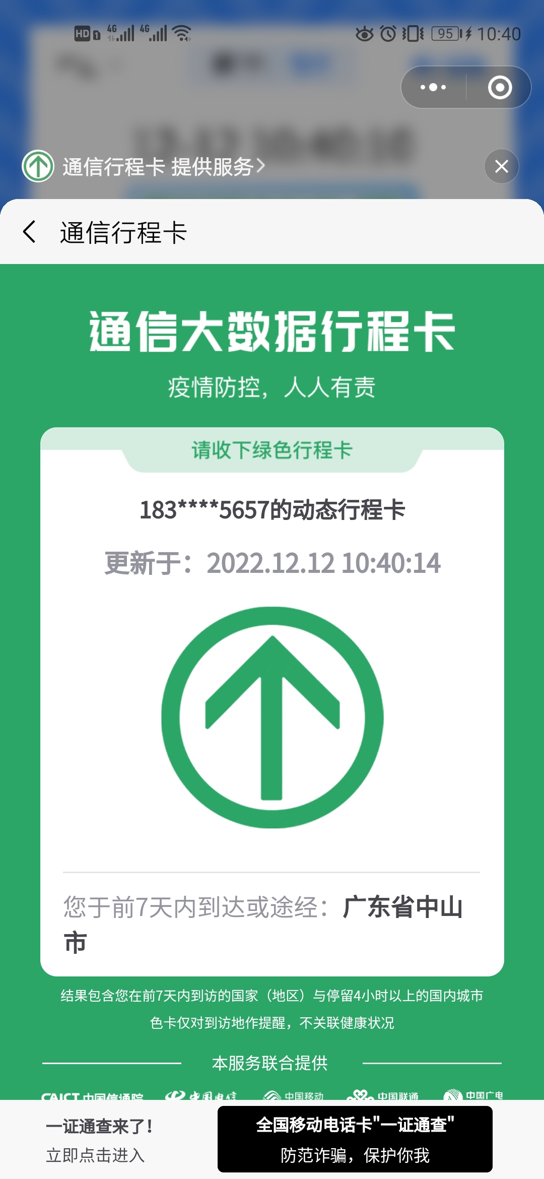 Travel card of China