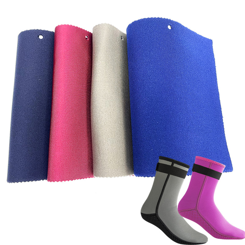 Hoja de caucho de neopreno estirable de 4 vías con tela de poliéster y spandex para trajes de neopreno y calcetines