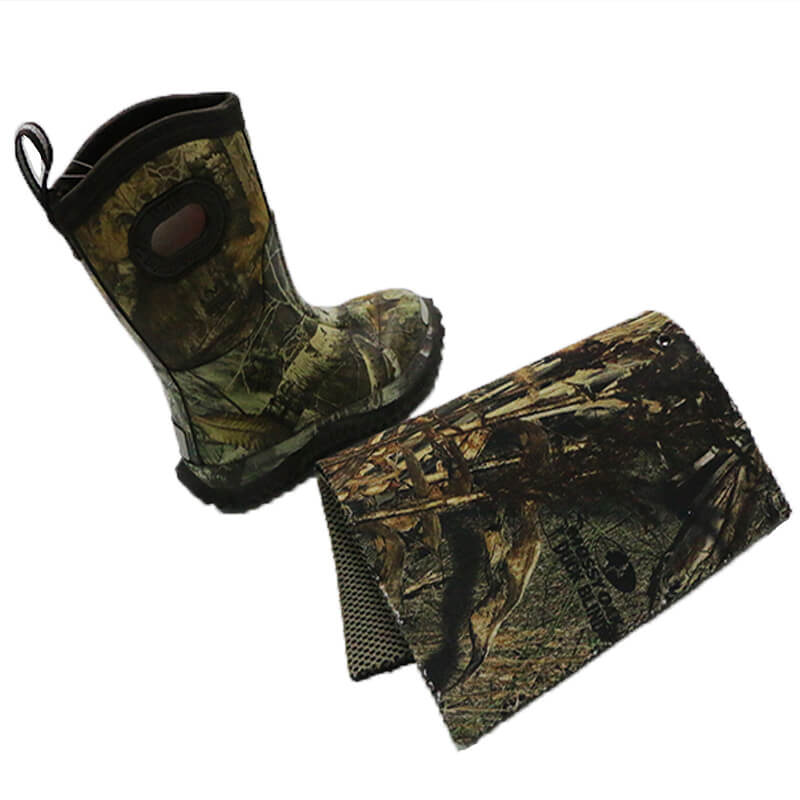 Tecido de neoprene estampado personalizado SBR CR Stretch camuflagem para botas de pernalta e caça