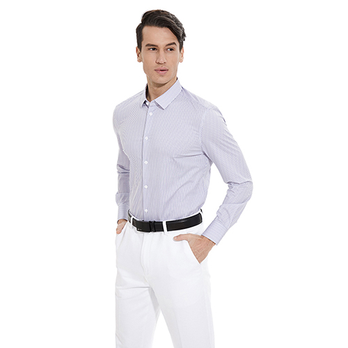 Knitted Cotton Business Casual Button Down Shirts For Men