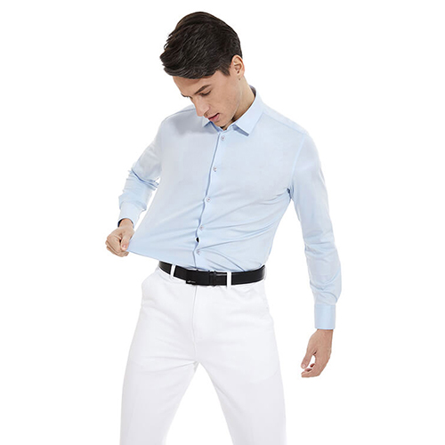 Knitted Formal Shirt For Retail Business Casual Collared Shirt