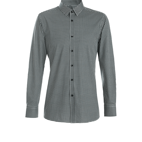 Camisa de vestir de punto elástico con botones para hombre