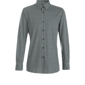 Camisa de vestir de punto elástico con botones para hombre