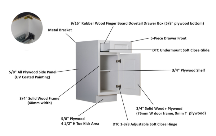 modern white shaker base cabinet