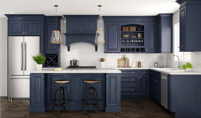 Blue Shaker Kitchen Cabinets