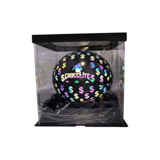 Holographic Glowing Reflective Dark Basketball