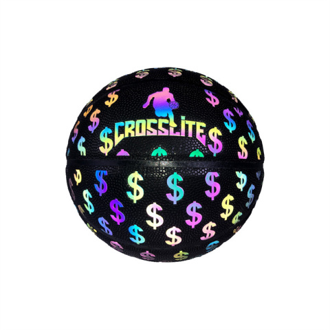 Ballon de basket réfléchissant foncé holographique