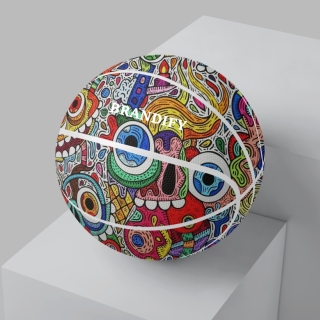 Custom Overall Printed Art Basketball Ball