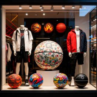 Custom logo overall print basketballs for famous apparel brand Overtime