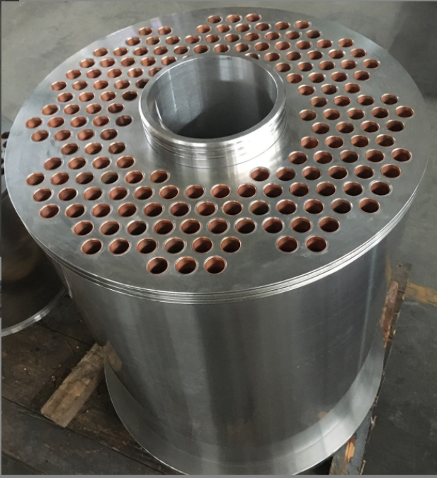 Internal finned tube heat exchanger compressor cooler