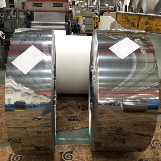 SUS 430 BA YÜZEY KAĞIT VEYA PVC 0,5 mm KALINLIK 4*8 FT PASLANMAZ ÇELİK BOBİN RULO