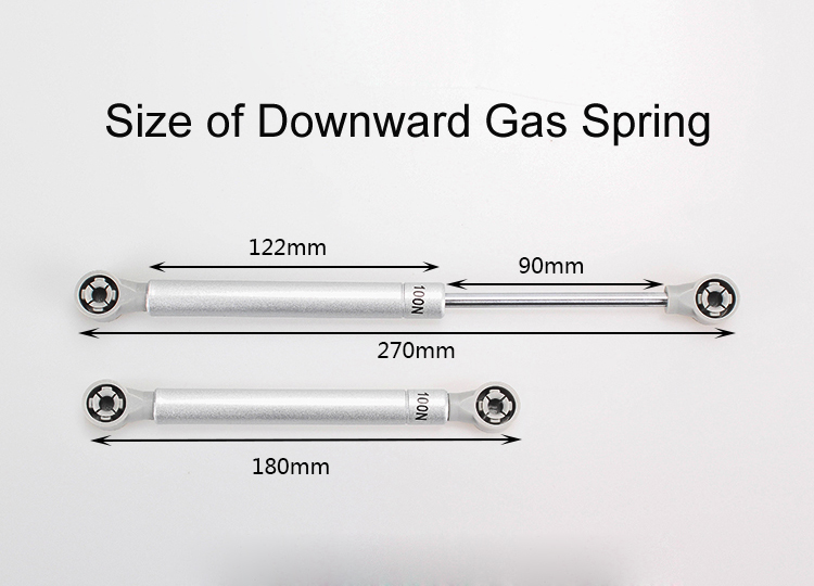 White Four Paws Rubber Head Downward Gas Spring