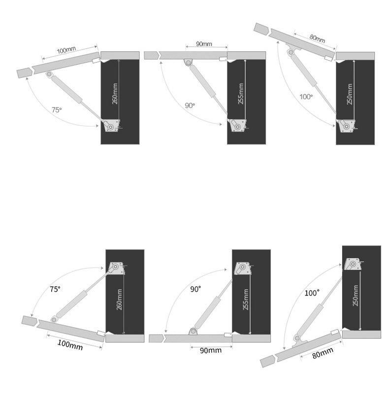 L-type Iron head gas spring