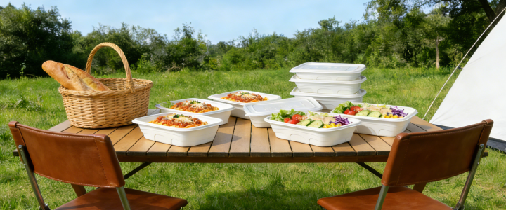 【Sundiho】Eco Friendly Corn Starch Square Lunch Box Food Package Takeaway Box