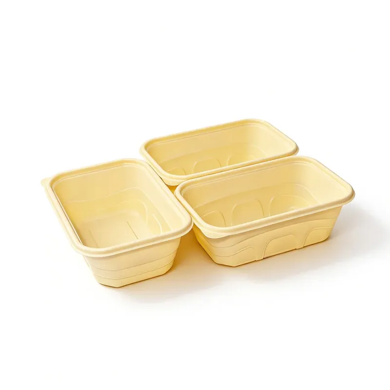 Biodegradable Cornstarch 500ml Square Lunch Boxes