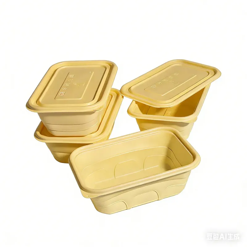 Biodegradable Cornstarch 500ml Square Lunch Boxes