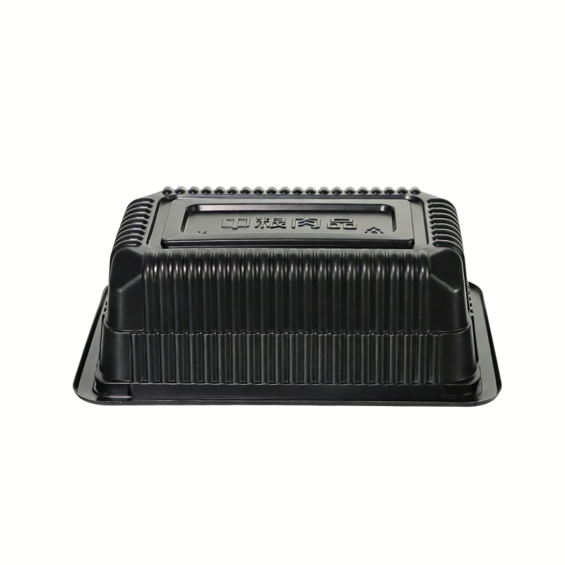 Premium Black PP Ribbed Food Packaging Tray
