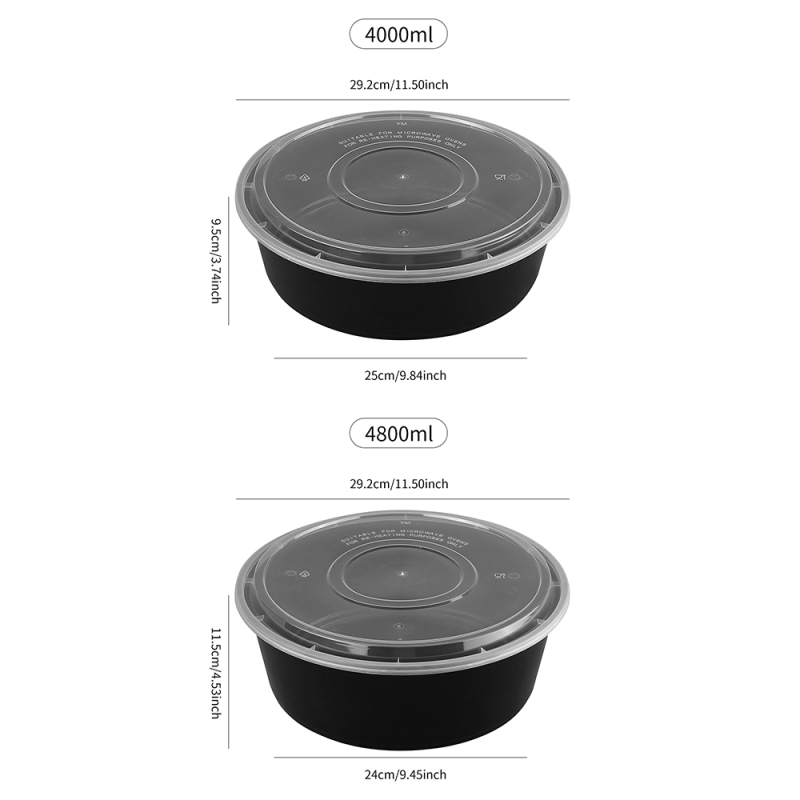 고급 누수 방지 전자레인지 사용 가능 원형 식품 용기
