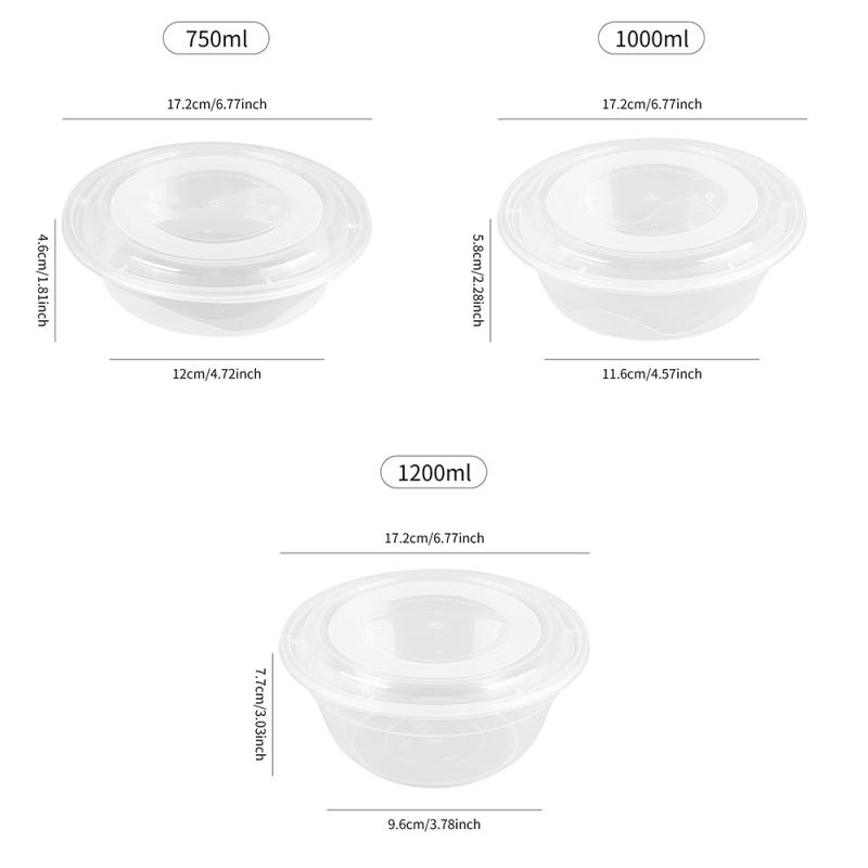 Microwave Safe Round Plastic Food Containers