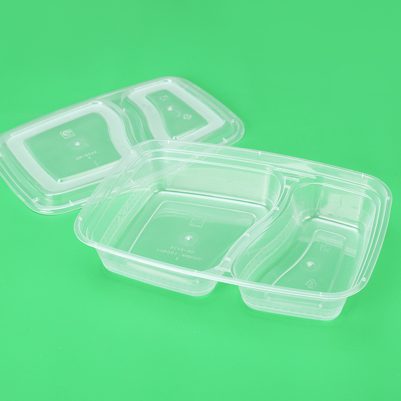 2-Compartment Clear Bento PP Lunch Box with Lids