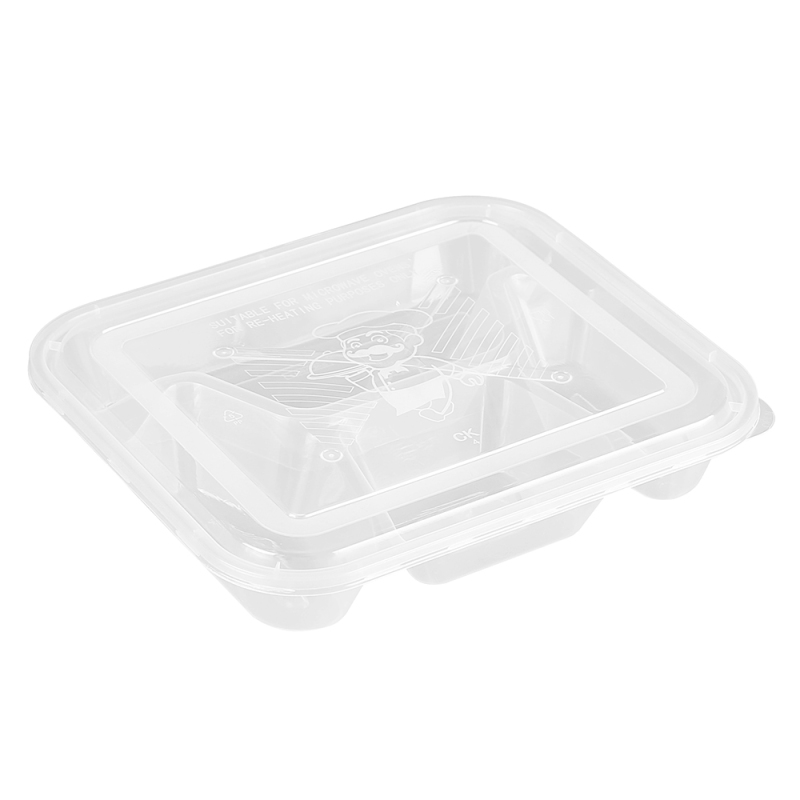 Fiambrera de 3 secciones, apta para microondas y a prueba de fugas