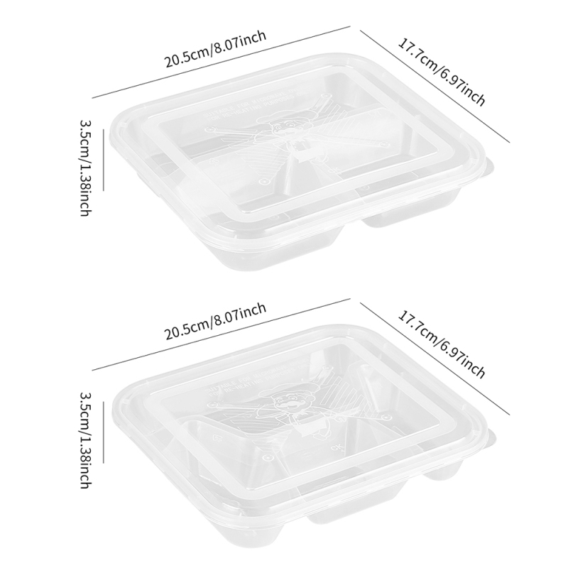 Fiambrera de 3 secciones, apta para microondas y a prueba de fugas