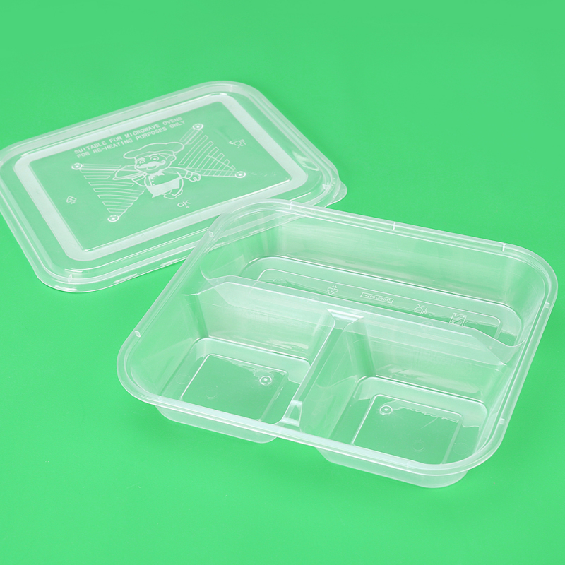 Fiambrera de 3 secciones, apta para microondas y a prueba de fugas
