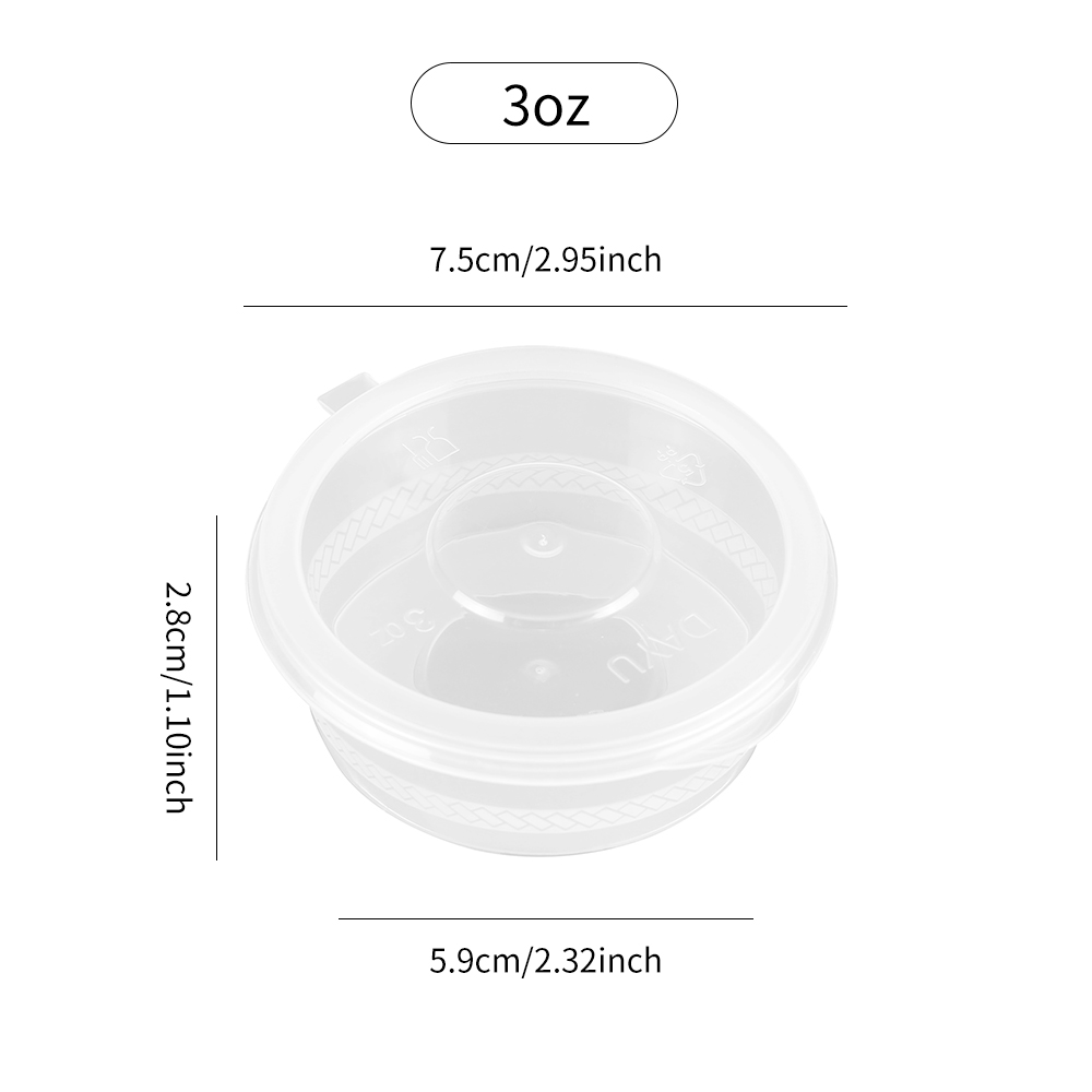 Clear PP Condiment Containers with Attached Lids