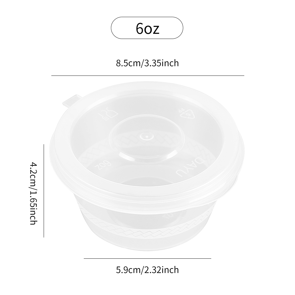 Clear PP Condiment Containers with Attached Lids