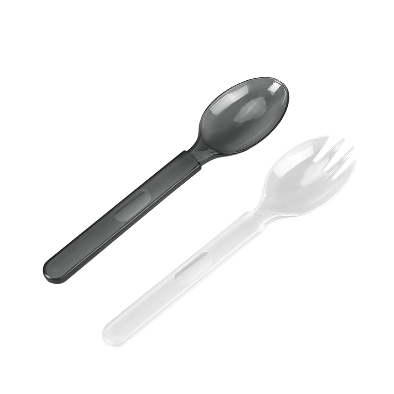 14cm PS Durable Plastic Spoon & Spork Travel Set