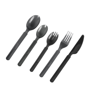 Durable Black PS Flatware for Professional Catering