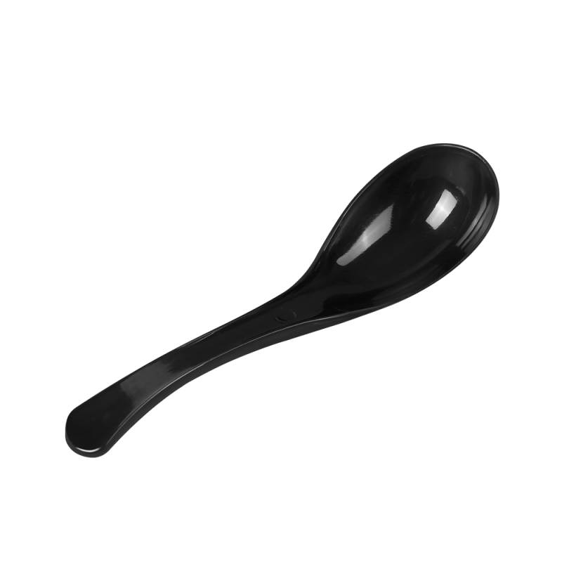 Food Grade Black and Clear Plastic Soup Spoons
