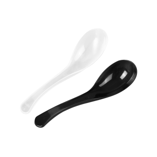 Food Grade Black and Clear Plastic Soup Spoons