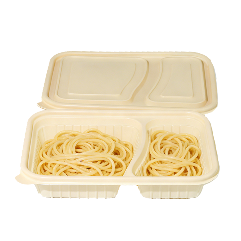 Biodegradable 2-Cell Cornstarch Bento Lunch Box